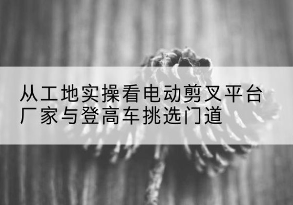 泰州电动剪叉升降平台厂家-从工地实操看电动剪叉平台厂家与登高车挑选门道